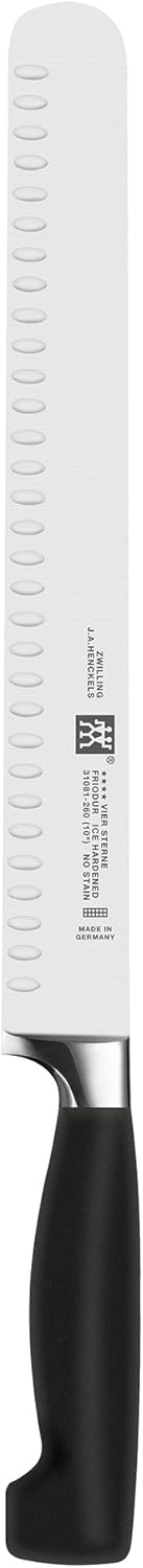 Four Star 10-inch Razor-Sharp German Hollow Edge Slicing Knife, Made in Company-Owned German Factory with Special Formula Steel perfected for almost 300 Years, Dishwasher Safe