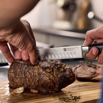 Four Star 10-inch Razor-Sharp German Hollow Edge Slicing Knife, Made in Company-Owned German Factory with Special Formula Steel perfected for almost 300 Years, Dishwasher Safe