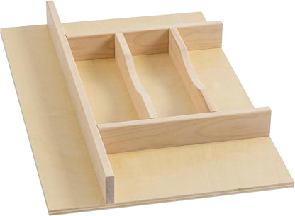Premium Wooden Silverware Organizer for Kitchen Drawers, Utensil Tray for Kitchen Drawer, Cutlery Drawer Organizer for Forks, Spoons, Knives - Sturdy Birchwood, Natural Finish