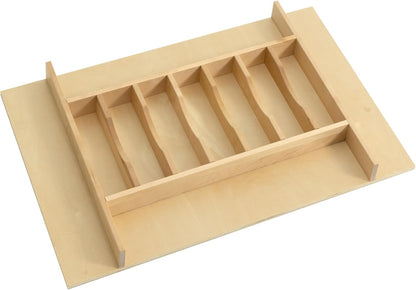 Premium Wooden Silverware Organizer for Kitchen Drawers, Utensil Tray for Kitchen Drawer, Cutlery Drawer Organizer for Forks, Spoons, Knives - Sturdy Birchwood, Natural Finish