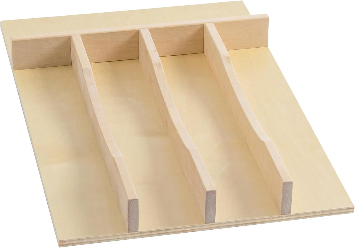 Premium Wooden Silverware Organizer for Kitchen Drawers, Utensil Tray for Kitchen Drawer, Cutlery Drawer Organizer for Forks, Spoons, Knives - Sturdy Birchwood, Natural Finish