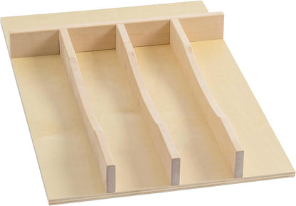 Premium Wooden Silverware Organizer for Kitchen Drawers, Utensil Tray for Kitchen Drawer, Cutlery Drawer Organizer for Forks, Spoons, Knives - Sturdy Birchwood, Natural Finish