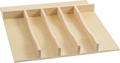 Premium Wooden Silverware Organizer for Kitchen Drawers, Utensil Tray for Kitchen Drawer, Cutlery Drawer Organizer for Forks, Spoons, Knives - Sturdy Birchwood, Natural Finish