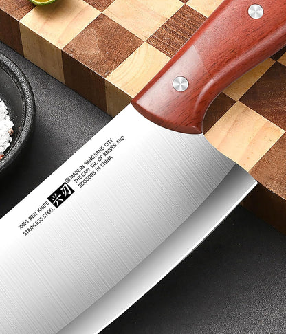 Small Professional Cleaver Chef Knife, High Strength Stainless Steel 6.2 Inch Sharp Kitchen Blade with Wooden Handle (1)