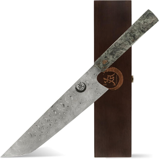 Tatsumaki Sakimaru Gyuto Chef Knife 9.5" (240mm) – 110 Layer Damascus Steel, Dual Core Blade, Ultra Sharp Kitchen Knife