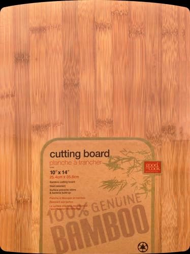 Everyday 10" x 14" Bamboo Cutting Board, Durable Edge-Grain Wood, Moisture-Resistant, Knife-Friendly, Wooden Chopping Board for Kitchen, Low-Maintenance, Natural Bamboo
