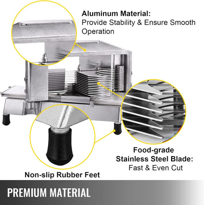 Commercial Tomato Slicer, 1/4"+3/8"+3/16" Tomato Cutter Slicer, Stainless Steel Heavy Duty Tomato Slicer Machine, Manual Tomatoes Slicer with Non-slip Feet, Cutting Tomatoes, Cucumbers, Bananas