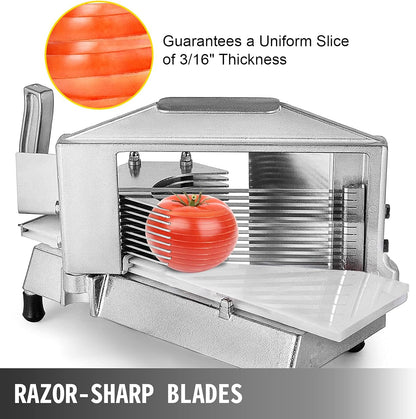 Commercial Tomato Slicer, 1/4"+3/8"+3/16" Tomato Cutter Slicer, Stainless Steel Heavy Duty Tomato Slicer Machine, Manual Tomatoes Slicer with Non-slip Feet, Cutting Tomatoes, Cucumbers, Bananas