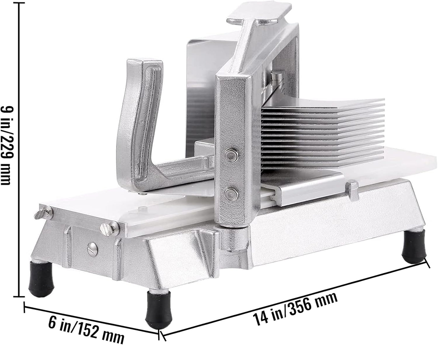 Commercial Tomato Slicer, 1/4"+3/8"+3/16" Tomato Cutter Slicer, Stainless Steel Heavy Duty Tomato Slicer Machine, Manual Tomatoes Slicer with Non-slip Feet, Cutting Tomatoes, Cucumbers, Bananas