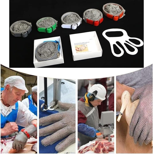 Cut Resistant Glove For Hand Protection Safety Work Chainmail Gloves For Left And Right Hands