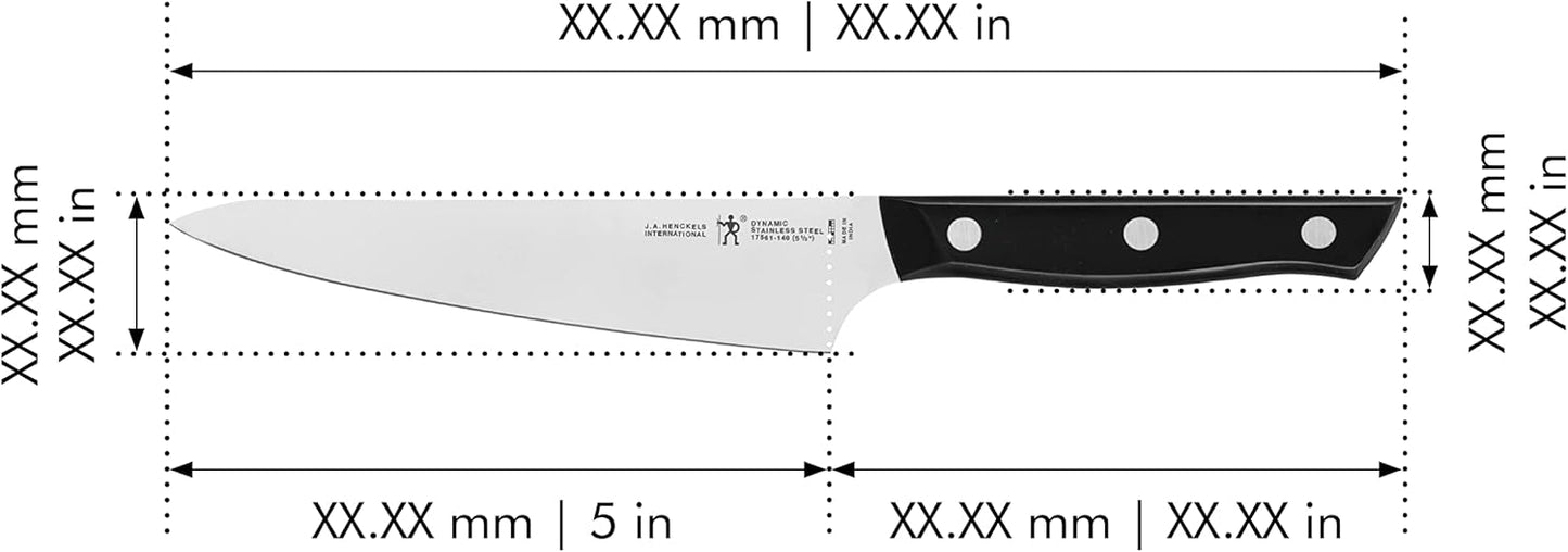 Dynamic Razor-Sharp 5.5-inch Compact Chef Knife, German Engineered Informed by 100+ Years of Mastery