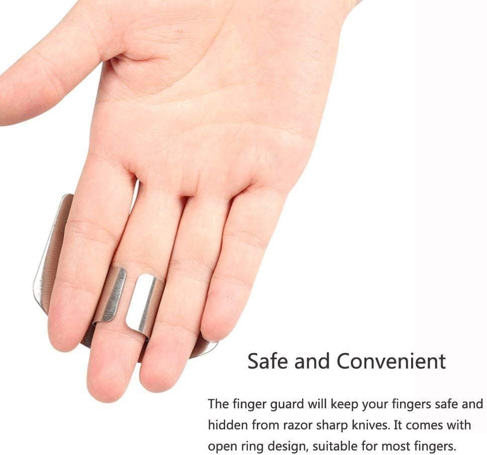 wefaner Stainless Steel Finger Guards for Cutting, Hand Protector Finger Protector Avoid Injury When Cutting Vegetables, Meat, Slicing and Dicing Safe Chopping Tools.
