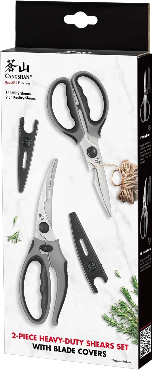 Cangshan 2-Piece Heavy-Duty Shears Set with Guards, Gray, 10300543 | With Guards