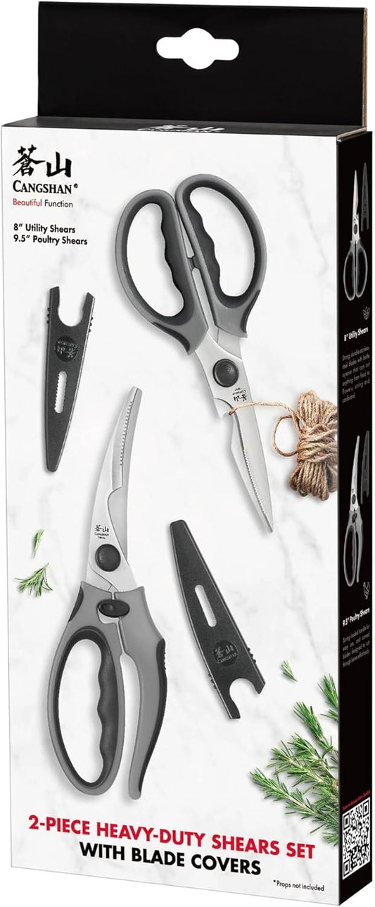 Cangshan 2-Piece Heavy-Duty Shears Set with Guards, Gray, 10300543 | With Guards
