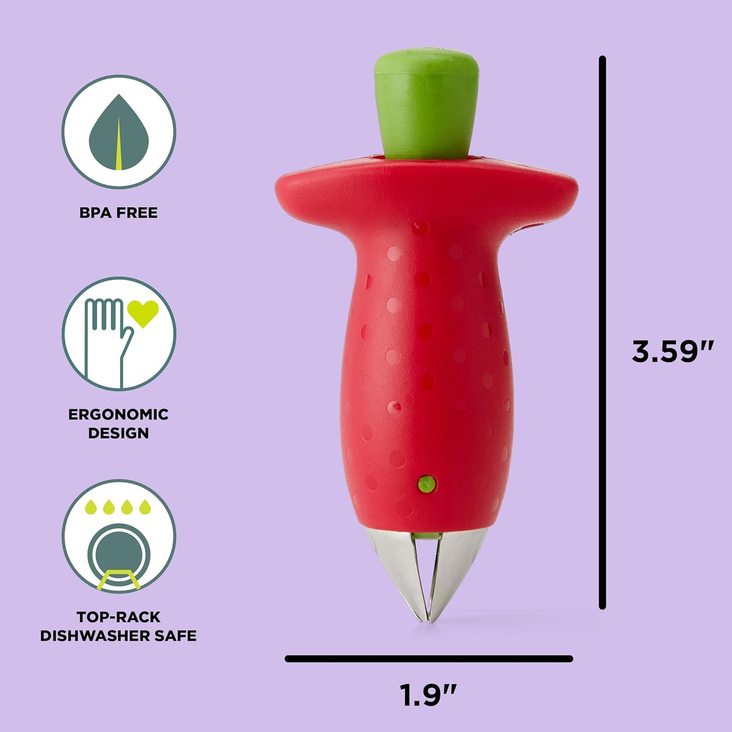 Hand-Held Slicer Strawberry Slicester, Updated Design, Cherry/Meringue (102-712-400)