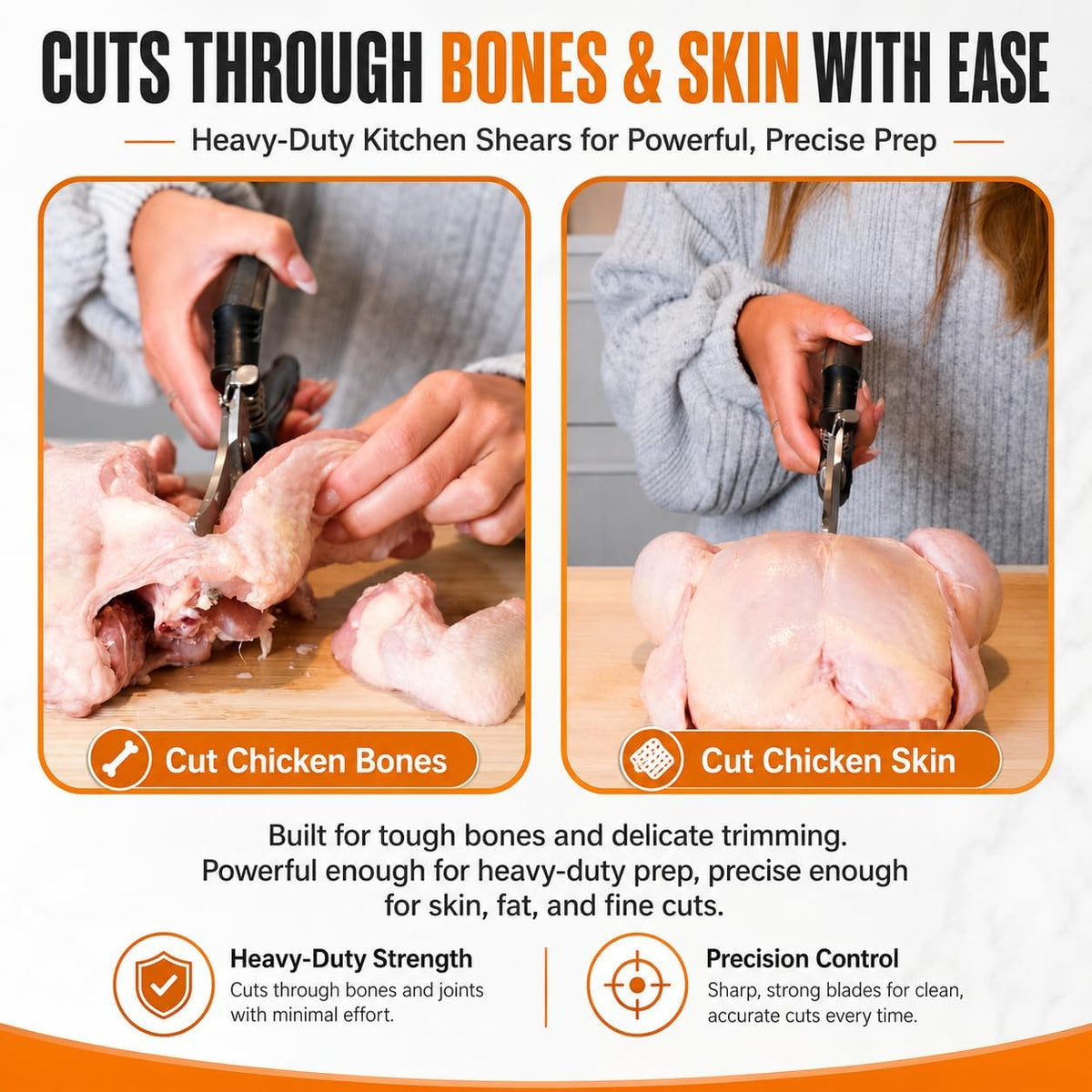 Heavy Duty Poultry Shears, Spatchcocking & Bone Cutting Scissors