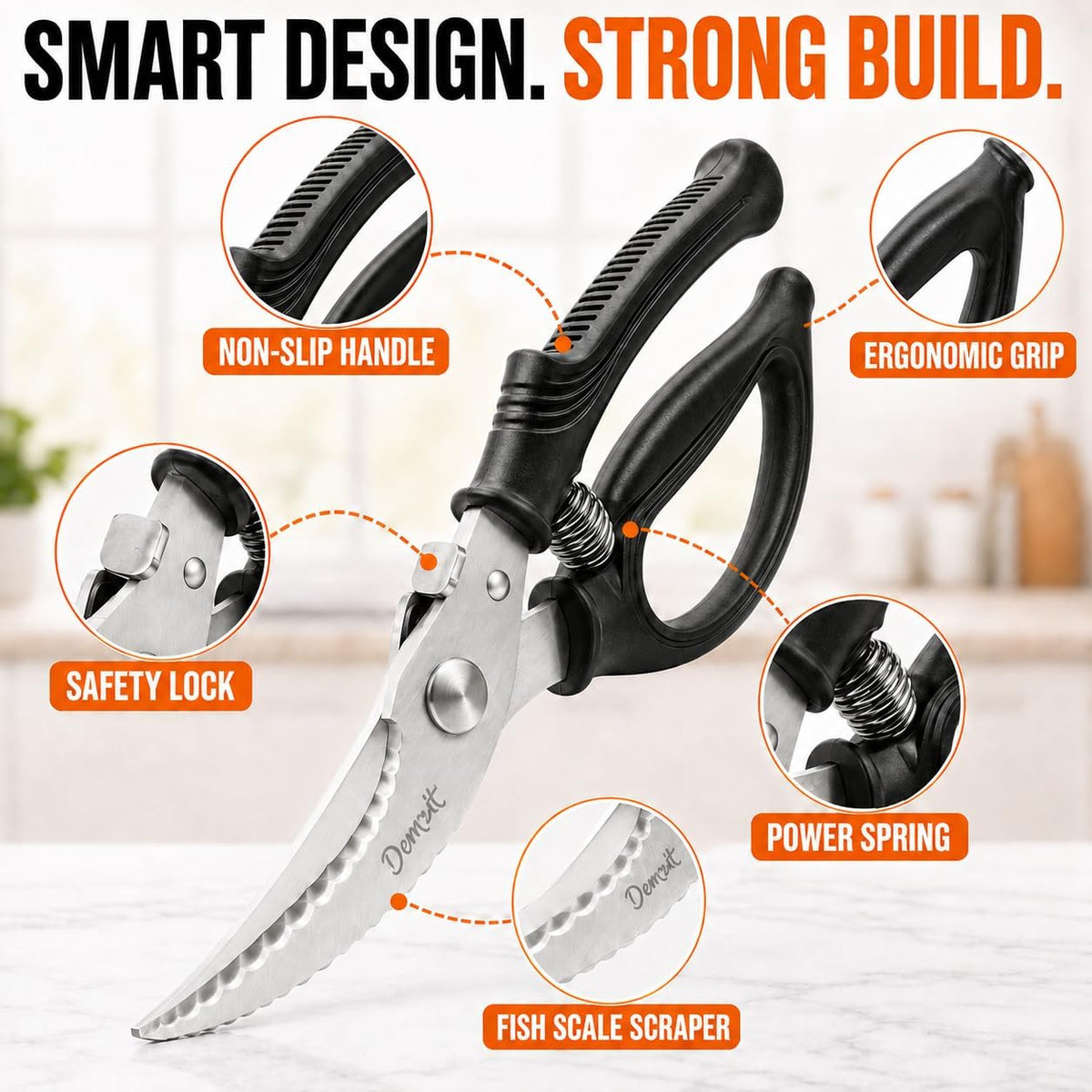 Heavy Duty Poultry Shears, Spatchcocking & Bone Cutting Scissors