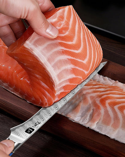 Kitchen Utility Knife 5 Inch, Japanese VG10 Steel Damascus Chef Knife | Sharp Paring Knife with Resin & Birch Wood Handle, Suitable for Meat, Vegetables, Fruit & Daily Prep, Ideal for Gifting