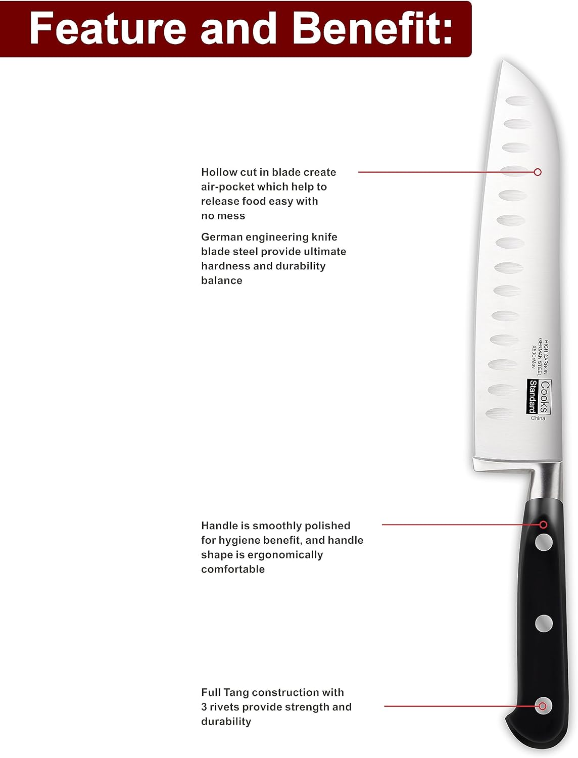 Classic Cutlery, High Carbon Stainless Steel Knives Set, 8" Chef's Knife and 7" Santoku Knife, Ergonomic Handle, 2-Piece