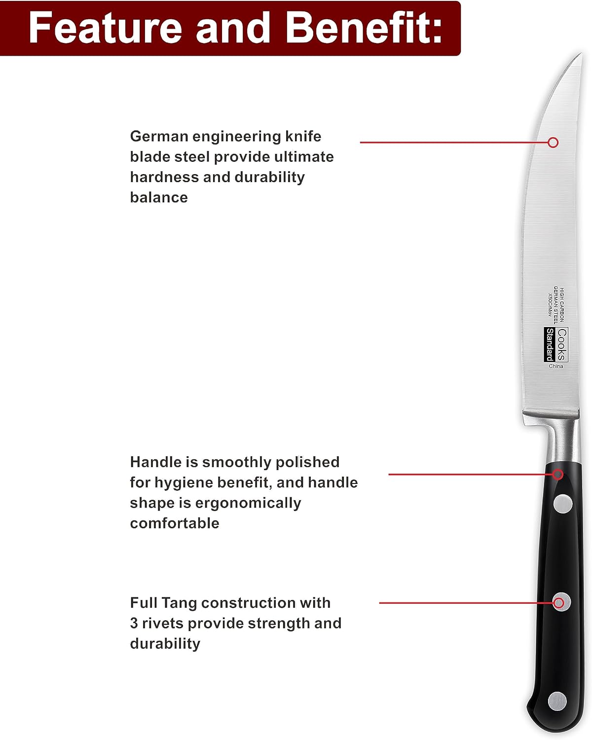 Classic Cutlery, High Carbon Stainless Steel Knives Set, 8" Chef's Knife and 7" Santoku Knife, Ergonomic Handle, 2-Piece
