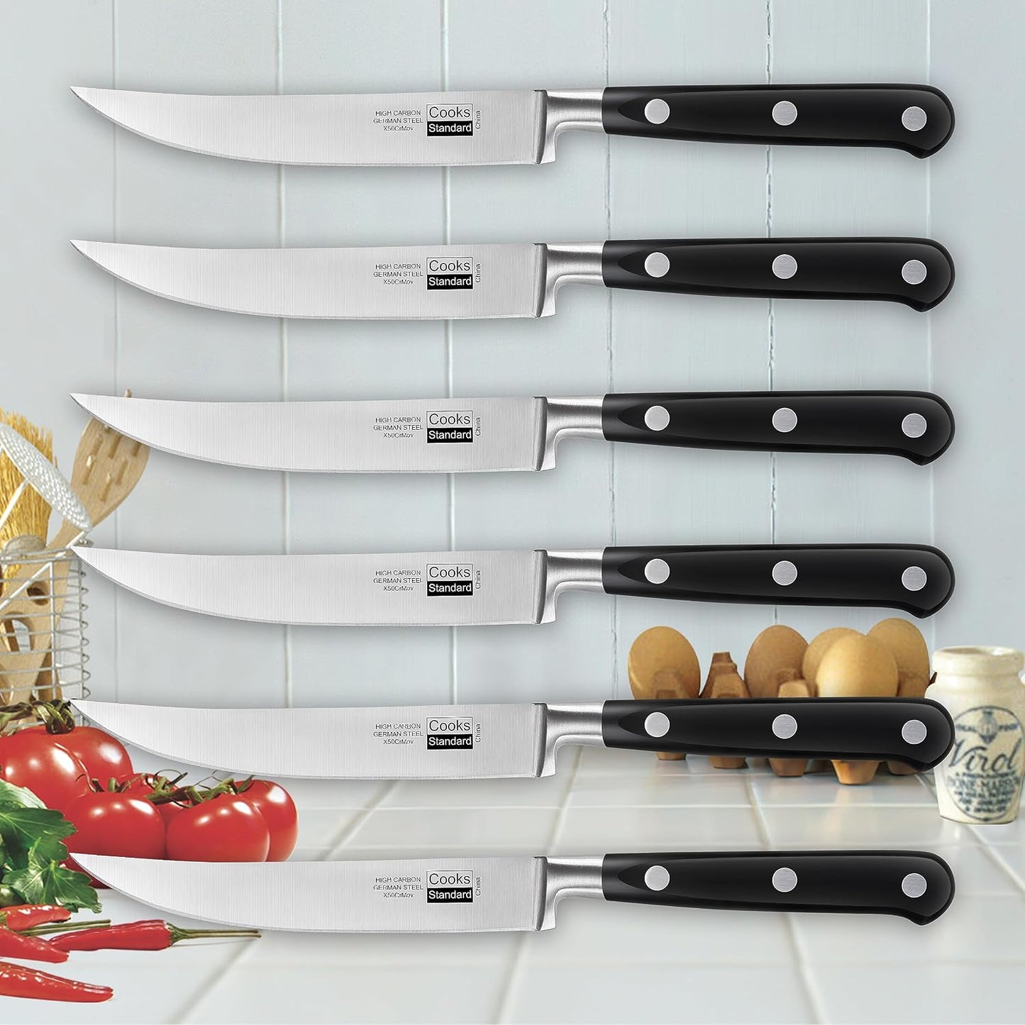 Classic Cutlery, High Carbon Stainless Steel Knives Set, 8" Chef's Knife and 7" Santoku Knife, Ergonomic Handle, 2-Piece