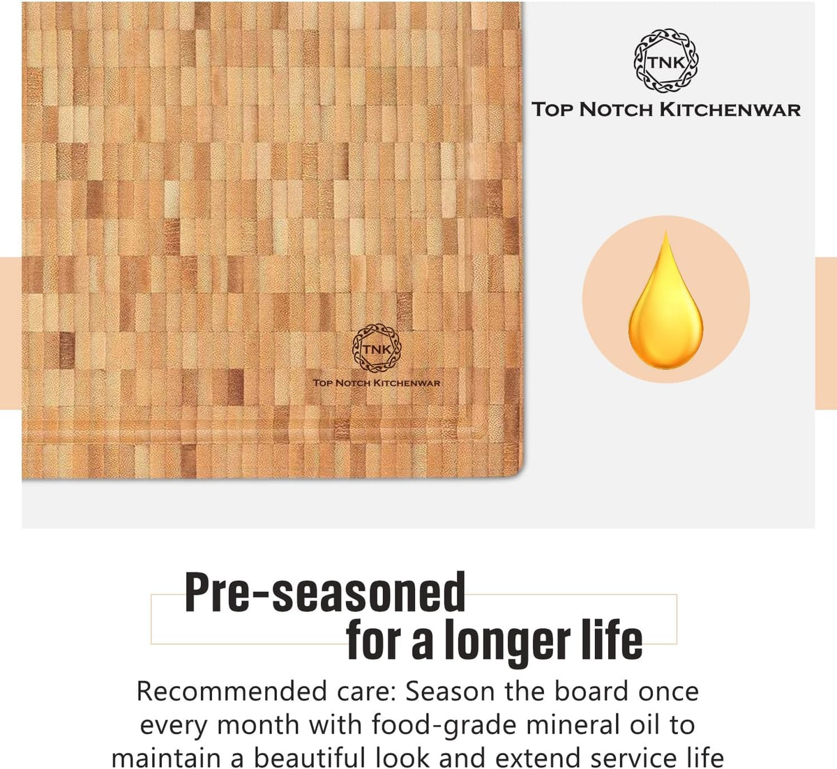 End Grain Wood Bamboo Cutting Board for Kitchen, Commercial Use - Extra Large, Thick Butcher Block with Juice Groove, Handles, and Non-Slip Feet for Chopping Veggies, Carving Meat, Bread and Cheese