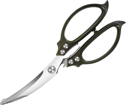 Heavy Duty Poultry Shears,Kitchen Shears Scissors for Meat Cutting | Comfort-Grip,Premium Stainless Steel Sharp Blade,Chicken,Turkey,Fish,Dishwasher Safe with Anti-Slip Handle