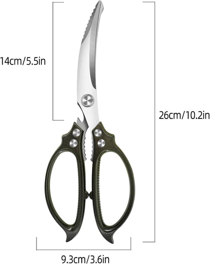 Heavy Duty Poultry Shears,Kitchen Shears Scissors for Meat Cutting | Comfort-Grip,Premium Stainless Steel Sharp Blade,Chicken,Turkey,Fish,Dishwasher Safe with Anti-Slip Handle