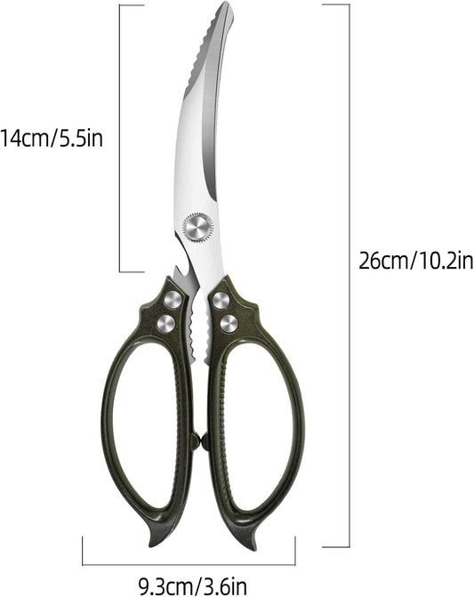 Heavy Duty Poultry Shears,Kitchen Shears Scissors for Meat Cutting | Comfort-Grip,Premium Stainless Steel Sharp Blade,Chicken,Turkey,Fish,Dishwasher Safe with Anti-Slip Handle