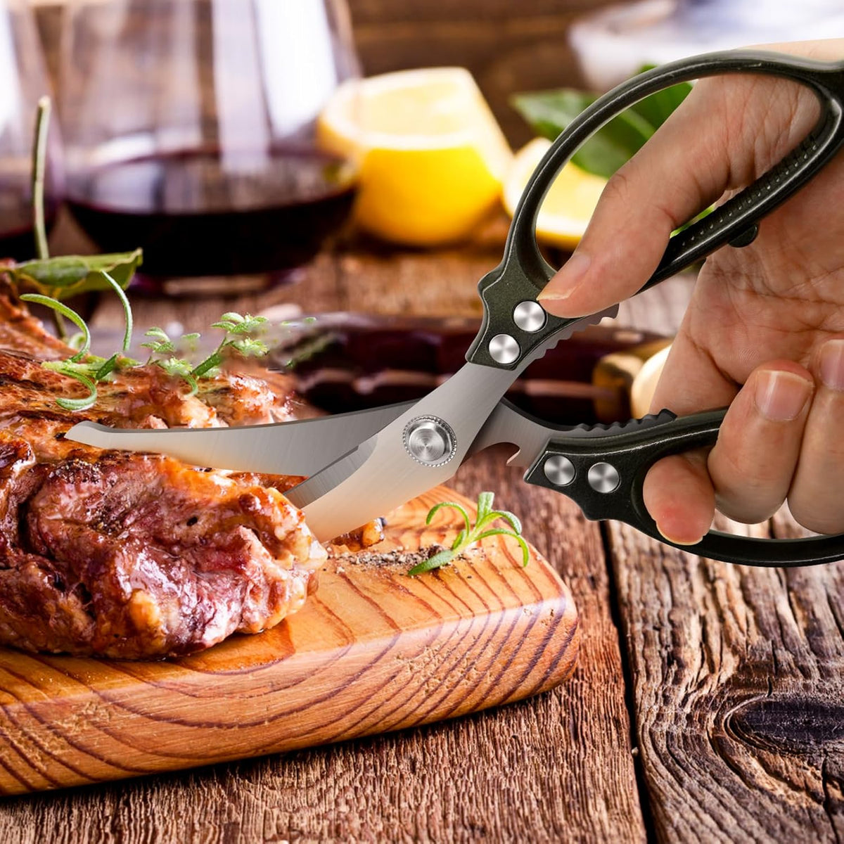 Heavy Duty Poultry Shears,Kitchen Shears Scissors for Meat Cutting | Comfort-Grip,Premium Stainless Steel Sharp Blade,Chicken,Turkey,Fish,Dishwasher Safe with Anti-Slip Handle