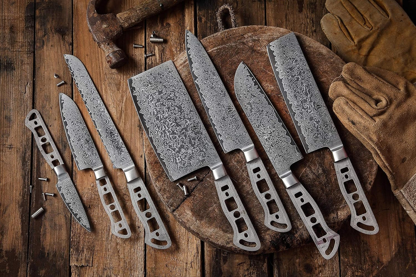 KATSURA Woodworking Project Kit – Gyuto Chef Knife Blank – 8 Inch – 45mm Wide Blade – Japanese Premium AUS 10, 67 Layers Damascus Steel