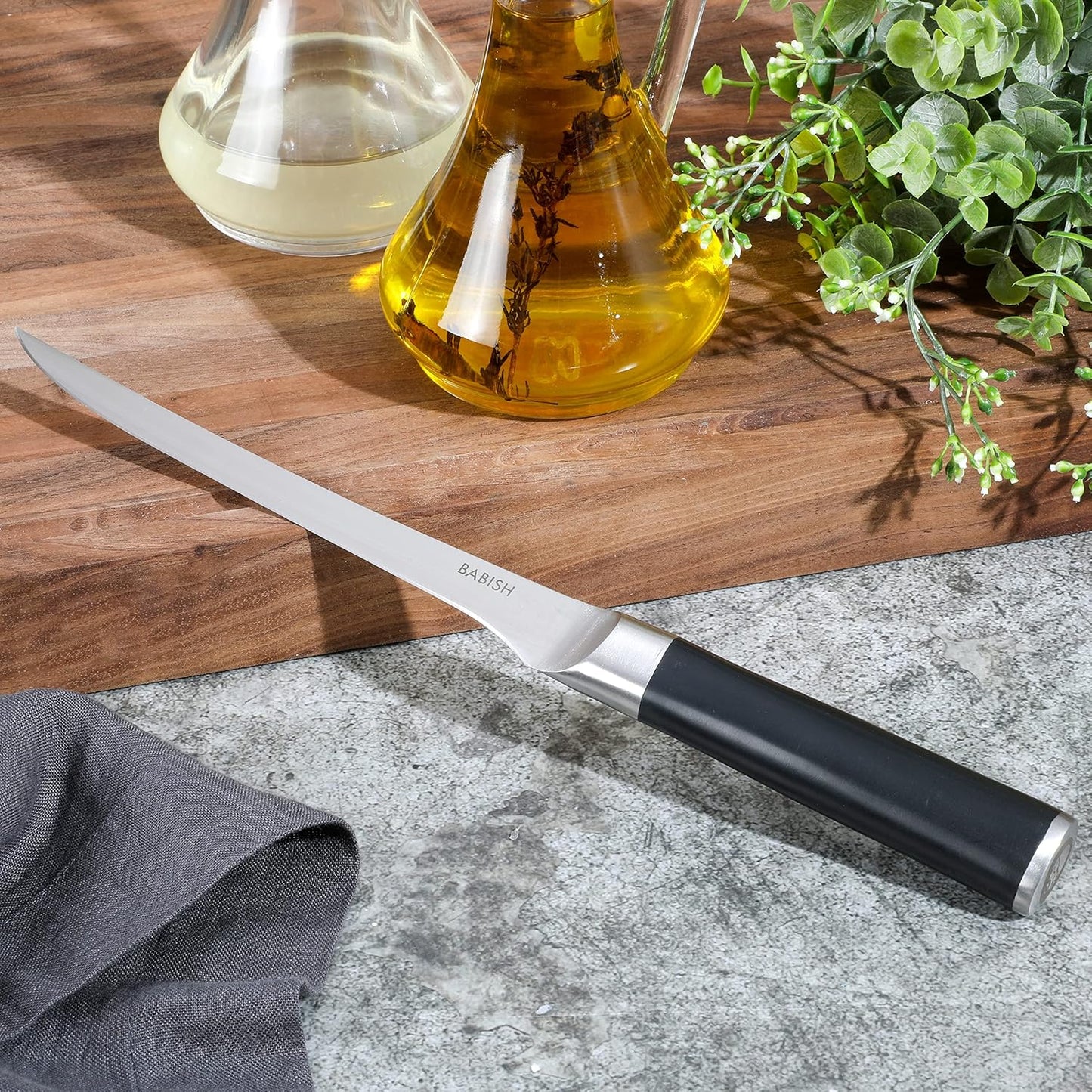 Babish 5-Inch Forged Utility Knife – High-Carbon 1.4116 German Steel Full Tang Kitchen Knife for Precision Cutting and Durability