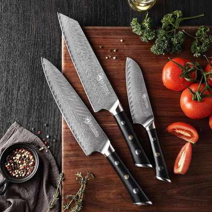 KATSURA Gyuto Chef Knife – 8 Inch – 50mm Ultra wide blade – Japanese Premium AUS 10, 67 Layers Damascus Steel Knife – Thunder-X Series – Chefs Choice G10 handle