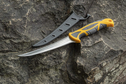 Smith’s 51061 6” Boning Fillet Knife - 400 Series Stainless Steel Blade - Non-Slip Soft Grip Handle - Protective Sheath - Curved Fillet Knife - Deboning & Game Processing - Fishing & Hunting Knife