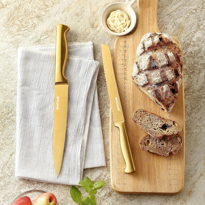 McCook® Knife Sets,German Stainless Steel Knife Block Sets with Built-in Sharpener