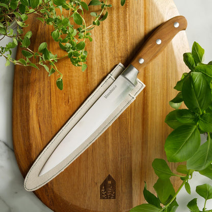 Bloomhouse - Two Time Oprah's Favorite Things Winner - 5" Utility Boning Kitchen Knife German Stainless Steel Blade w/Forged Italian Olive Wood Handle Full Tang for Meat Poultry & Precision Cutting