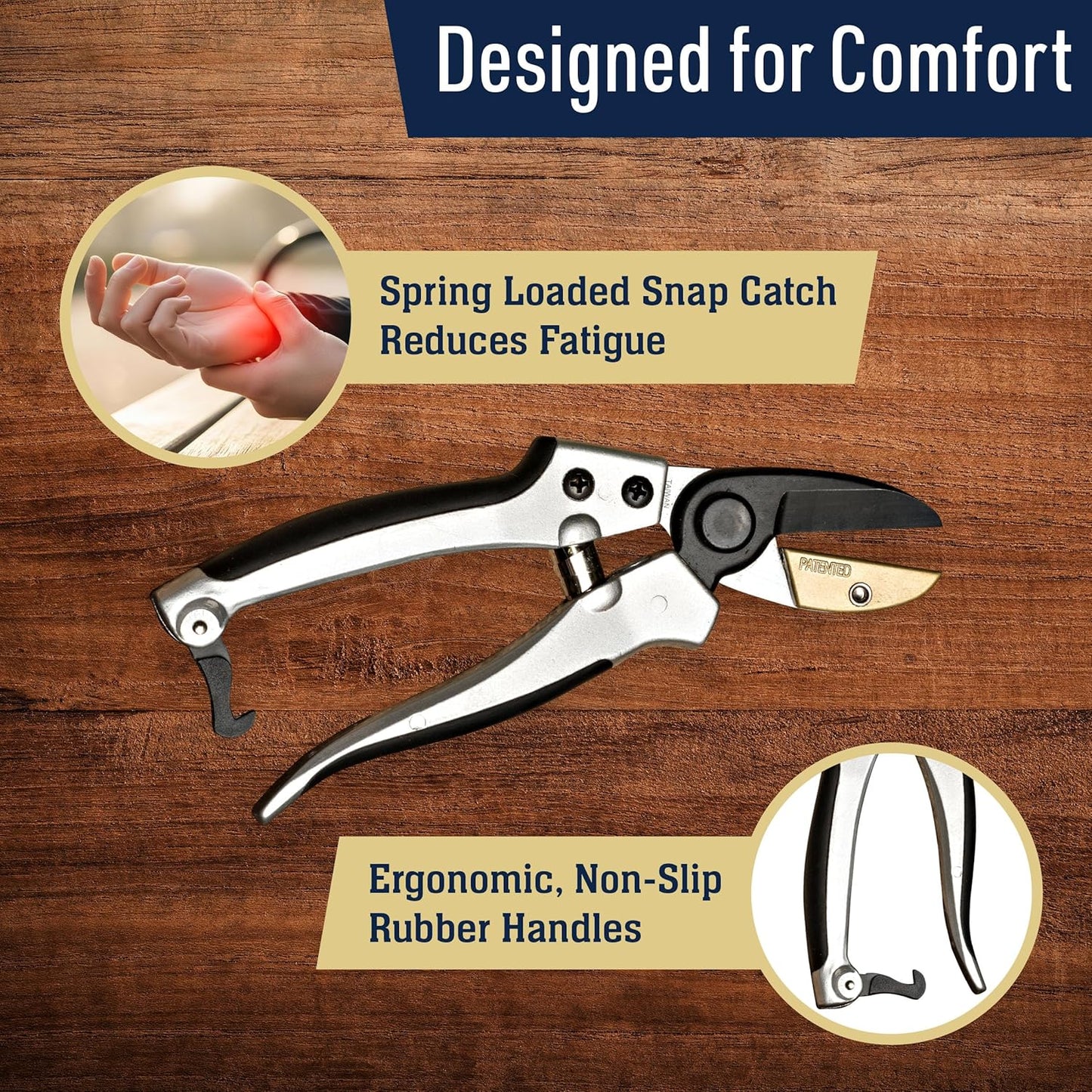 Pruning Shears - Garden Scissors Florist Snips - 2.5” Blades - Flower Scissors for Cutting Fresh Flowers, Trimming, or Harvesting Herbs or Fruit - Pruners for Gardening Tools by Kings County Tools