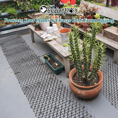6.5ft Cat Scat Mat with Soft Spikes, Humane Indoor/Outdoor Cat Deterrent Mat for Garden, Countertops & Furniture, 78" x 11" Plastic Repellent Strip