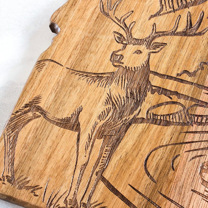 Totally Bamboo Rock & Branch Origins Series New York State Shaped Cutting Board and Charcuterie Serving Tray, Includes Hang Tie for Wall Display