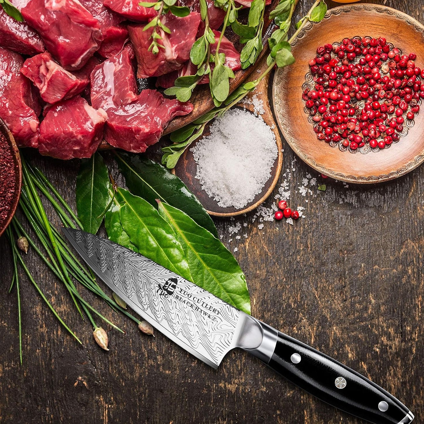 TUO Paring Knife 3.5 Inch - Ultra Sharp Peeling Knife - High Carbon Stainless Steel - Full Tang G10 Handle with Gift Box - Black Hawk S Series