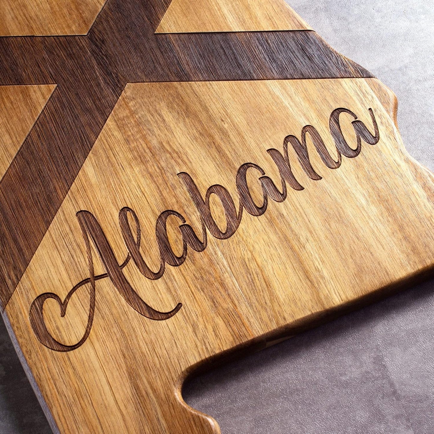 Totally Bamboo Rock & Branch Origins Series New York State Shaped Cutting Board and Charcuterie Serving Tray, Includes Hang Tie for Wall Display