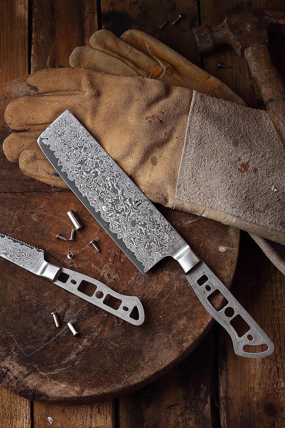 KATSURA Woodworking Project Kit – Gyuto Chef Knife Blank – 8 Inch – 45mm Wide Blade – Japanese Premium AUS 10, 67 Layers Damascus Steel
