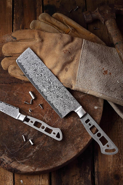 KATSURA Woodworking Project Kit – Gyuto Chef Knife Blank – 8 Inch – 45mm Wide Blade – Japanese Premium AUS 10, 67 Layers Damascus Steel