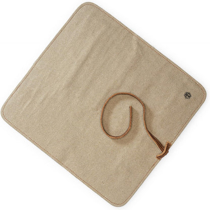 Angus Stoke Knife Bag made of durable Canvas & genuine buffalo Leather - Chef's Knife Roll Case for Cooking, Camping & BBQ - Knives storage Neil (Beige)