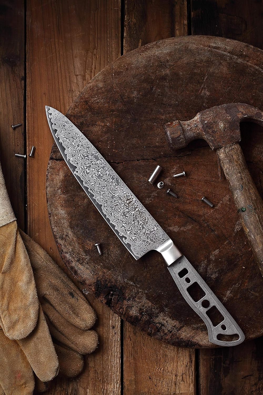 KATSURA Woodworking Project Kit – Gyuto Chef Knife Blank – 8 Inch – 45mm Wide Blade – Japanese Premium AUS 10, 67 Layers Damascus Steel
