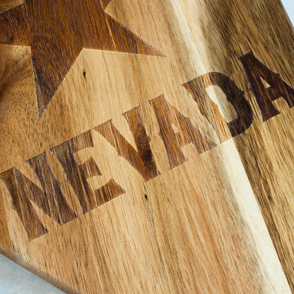 Totally Bamboo Rock & Branch Origins Series New York State Shaped Cutting Board and Charcuterie Serving Tray, Includes Hang Tie for Wall Display