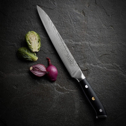 Sasaki 5228194 Masuta Japanese AUS-10 Stainless Steel Santoku Knife with Locking Sheath, 7-Inch