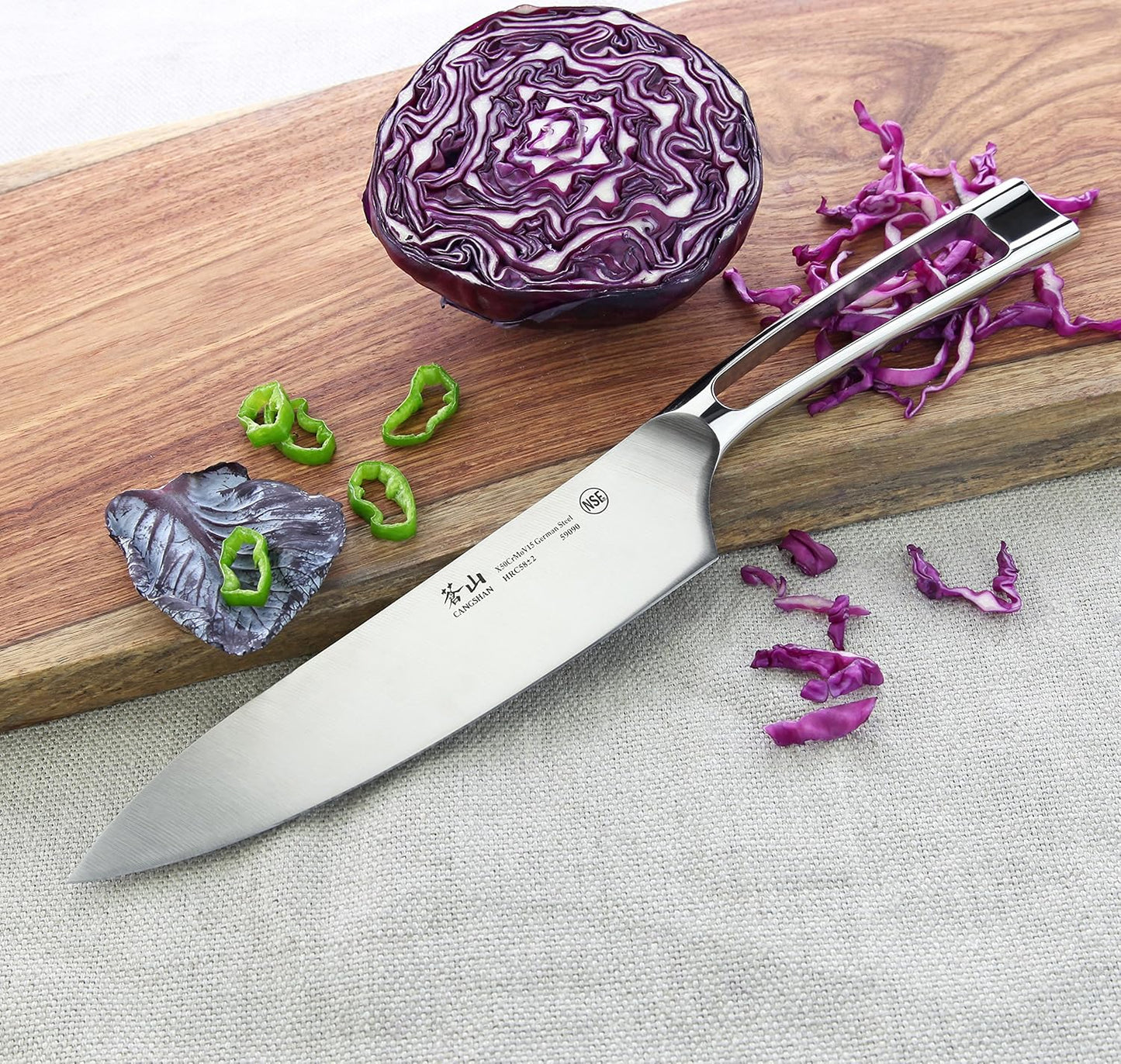 Cangshan N1 Series 6-Piece German Steel Forged Knife Block Set, Walnut Block