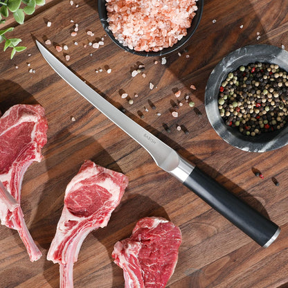 Babish 5-Inch Forged Utility Knife – High-Carbon 1.4116 German Steel Full Tang Kitchen Knife for Precision Cutting and Durability