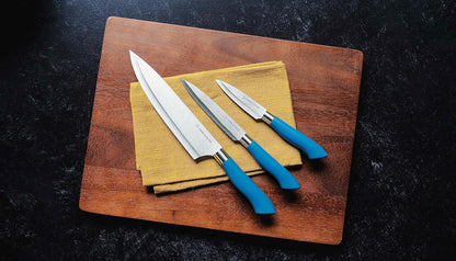 DURA LIVING 14-Piece Color-Coded Knife & Cutting Board Set – Razor-Sharp Stainless Steel Blades with Blade Guards, 4 Multi-Color Flexible Cutting Mats